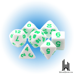 Poly RPG Set - White with Pastel Green